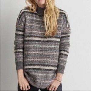 25. COPY - AMERICAN EAGLE striped mock neck knit sweater